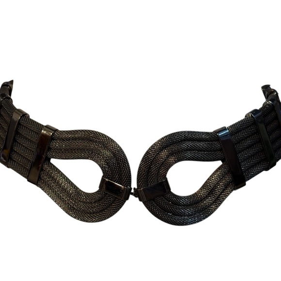 Vintage 1980s Gunmetal Statement Elastic Waist Belt main image 7
